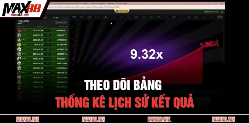 Theo dõi bảng thống kê lịch sử kết quả